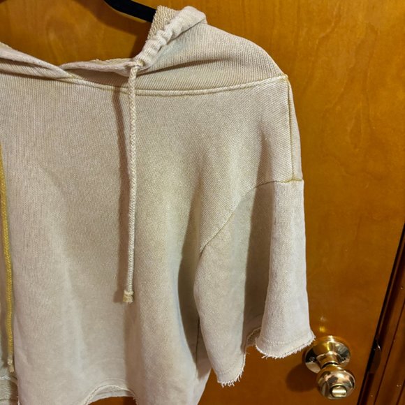 Dont Ask Why Sweater‎ Womens Medium Cream Long Sleeve Drawstring Pullover Hoodie - Picture 3 of 13
